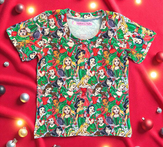 Christmas Princesses T-Shirt - Size 2