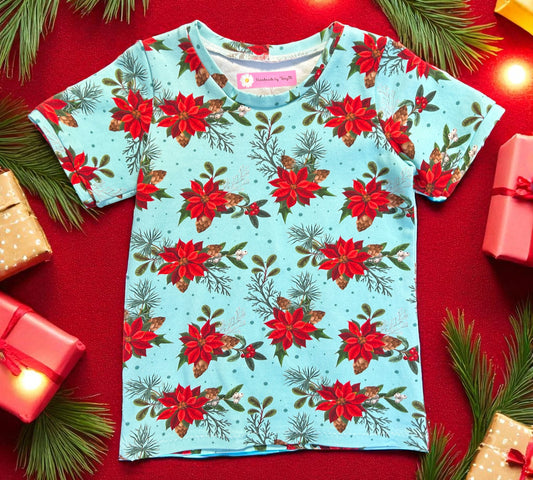 Red Christmas Flower T-Shirt - Size 4