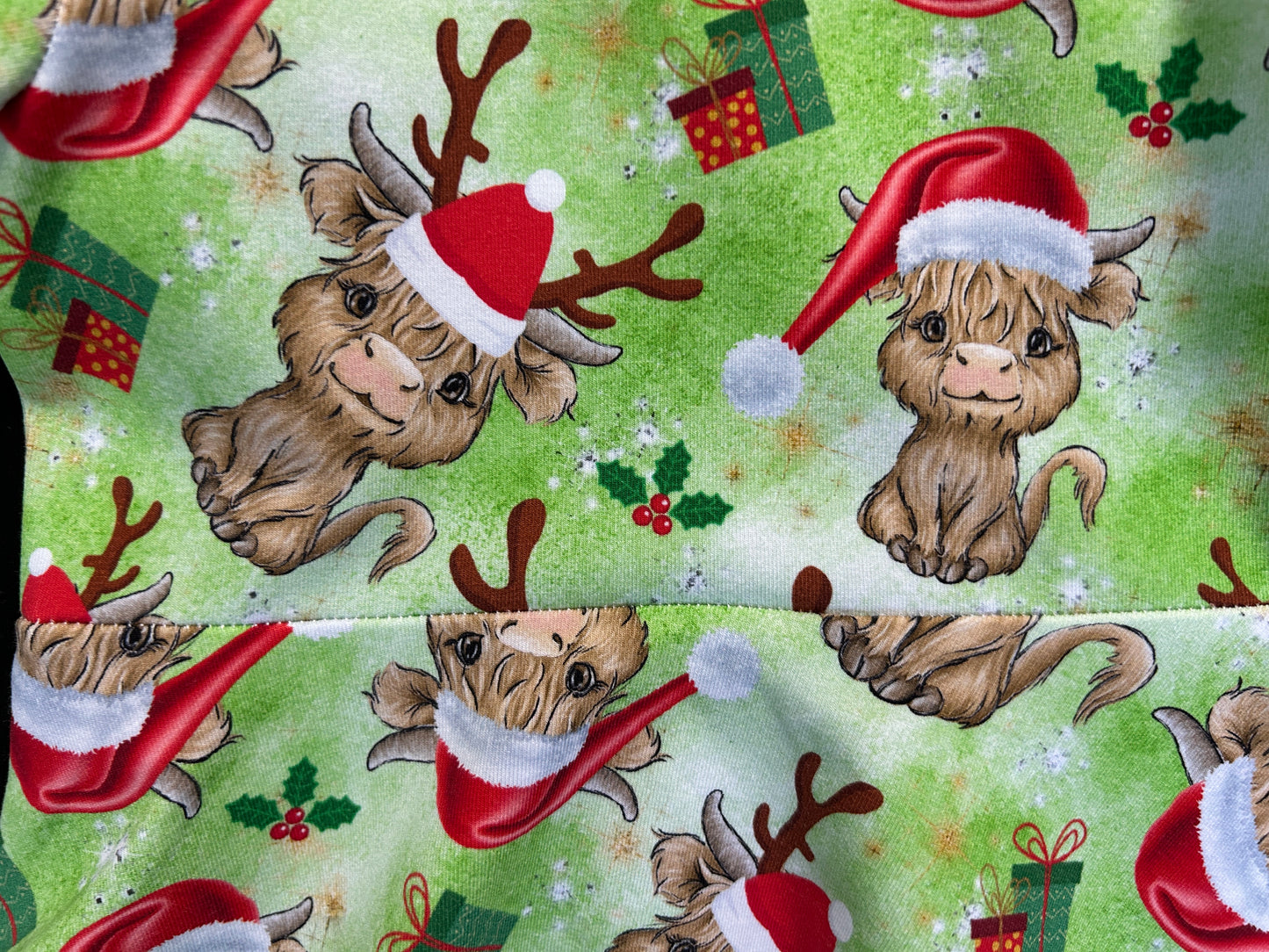 Highland Cow Xmas Dress Size 1