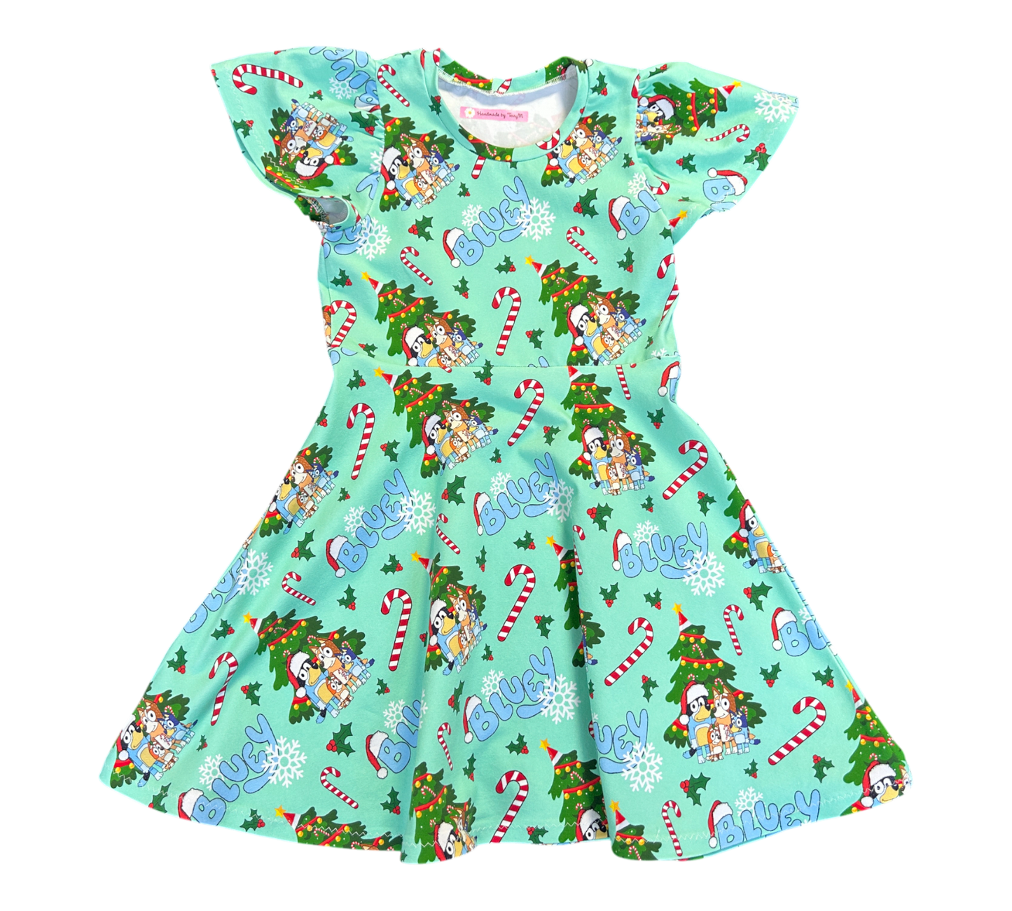 Green Xmas Bluey Dress - Size 3