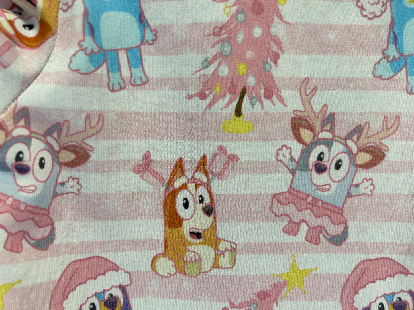 Pink Bluey Christmas Dress - Size 3