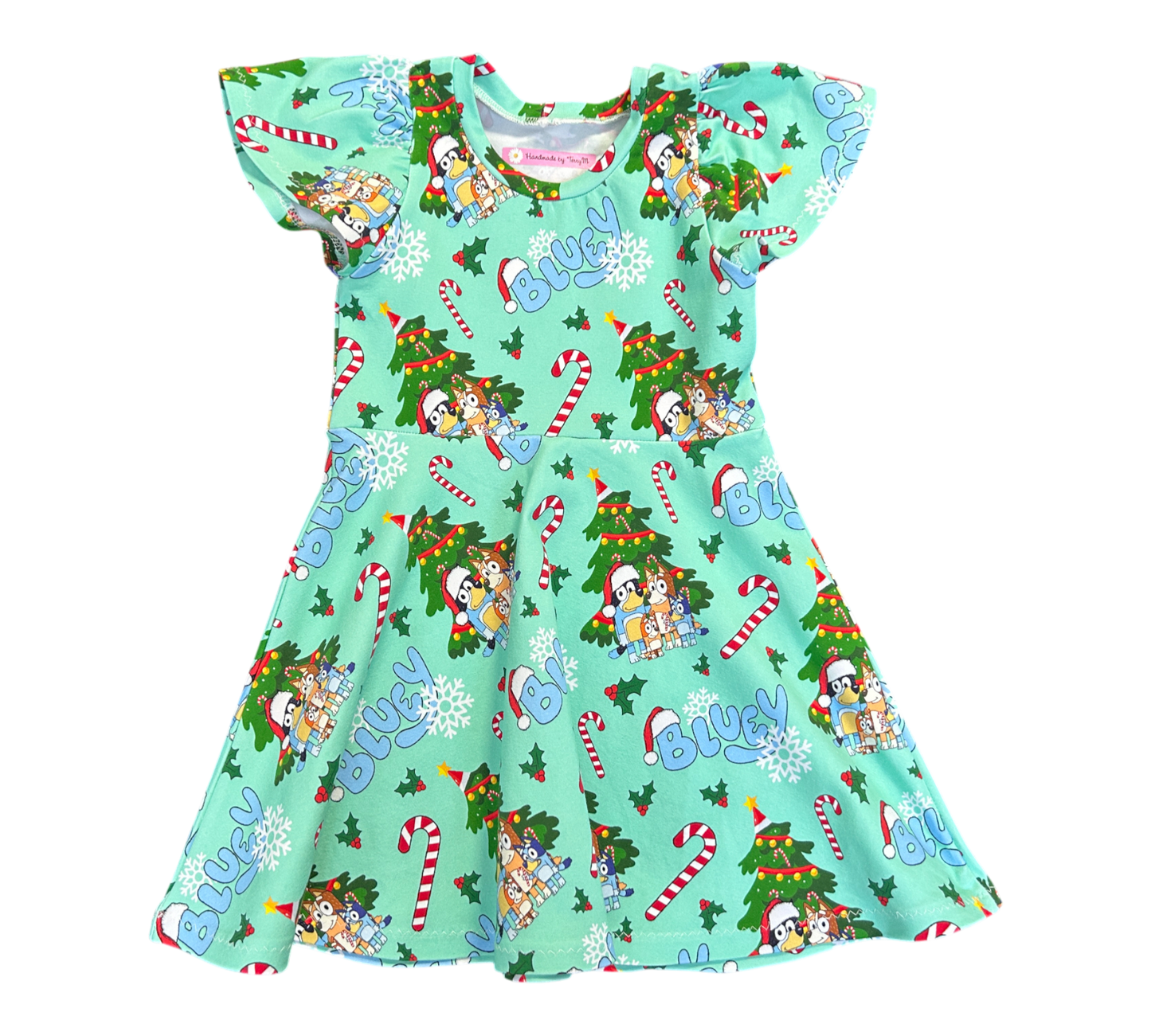 Green Xmas Bluey Dress - Size 6
