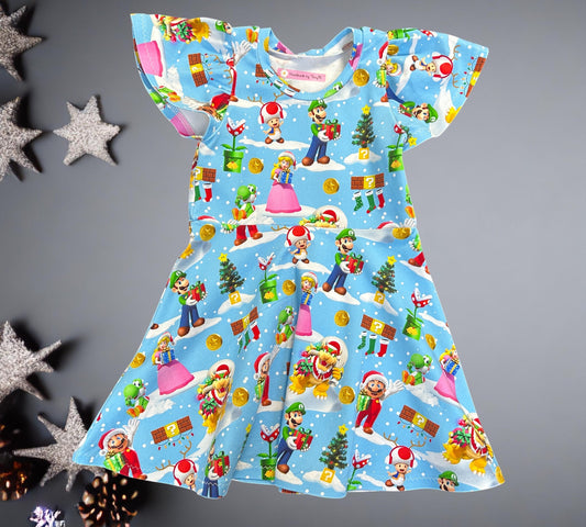 Mario Gang Christmas Dress - Size 6