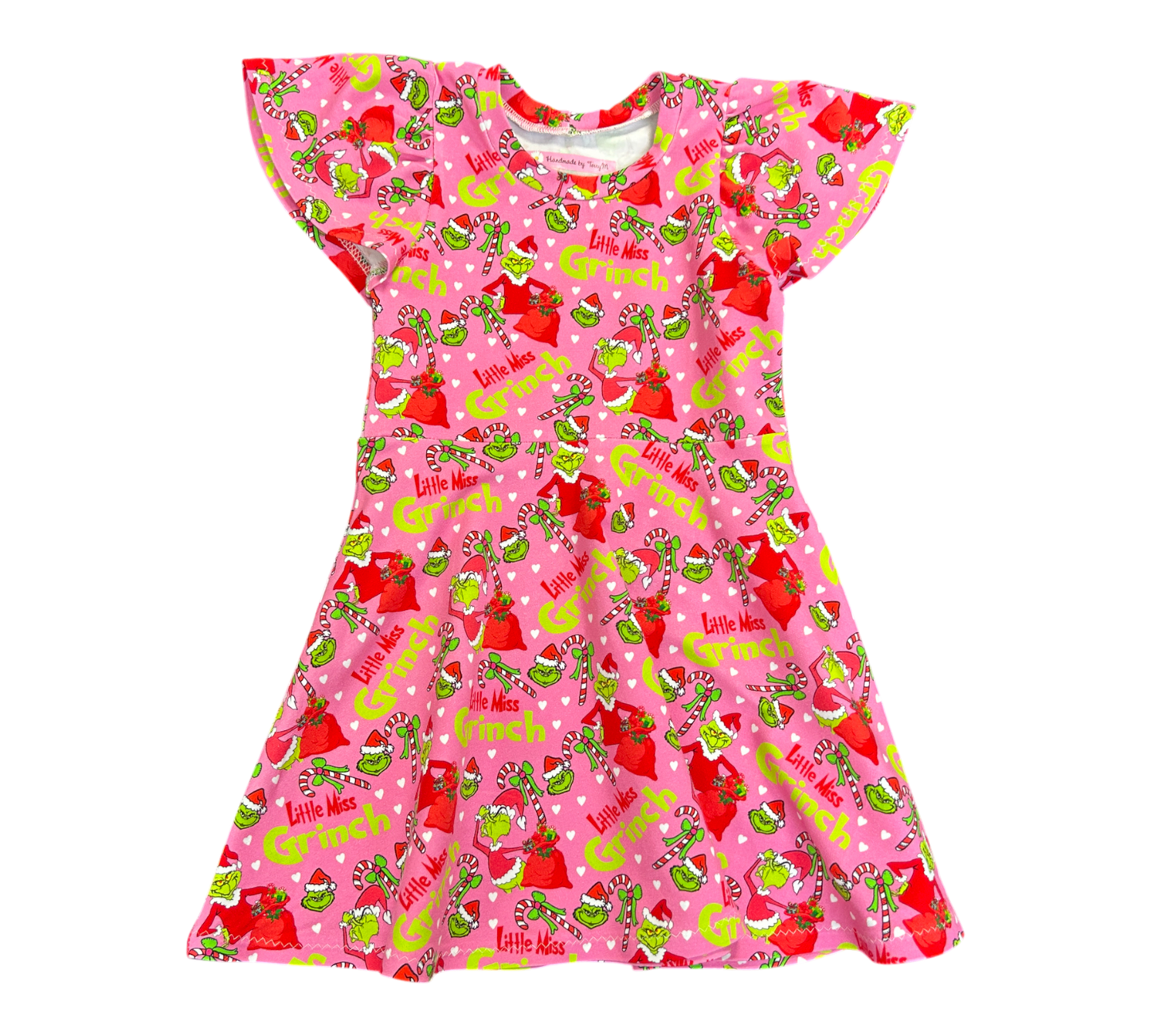 Little Miss Grinch Xmas Dress - Size 5