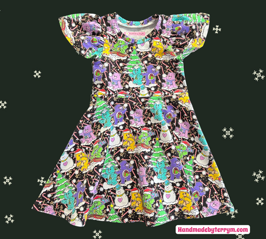 Christmas Carebear Dress - Size 4