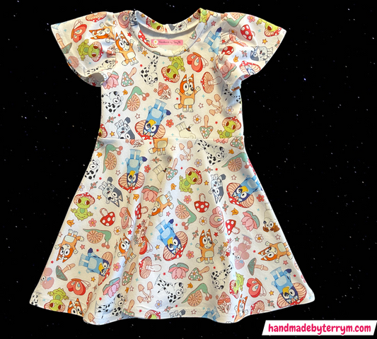 Mushroom Bluey Dress - Size 4