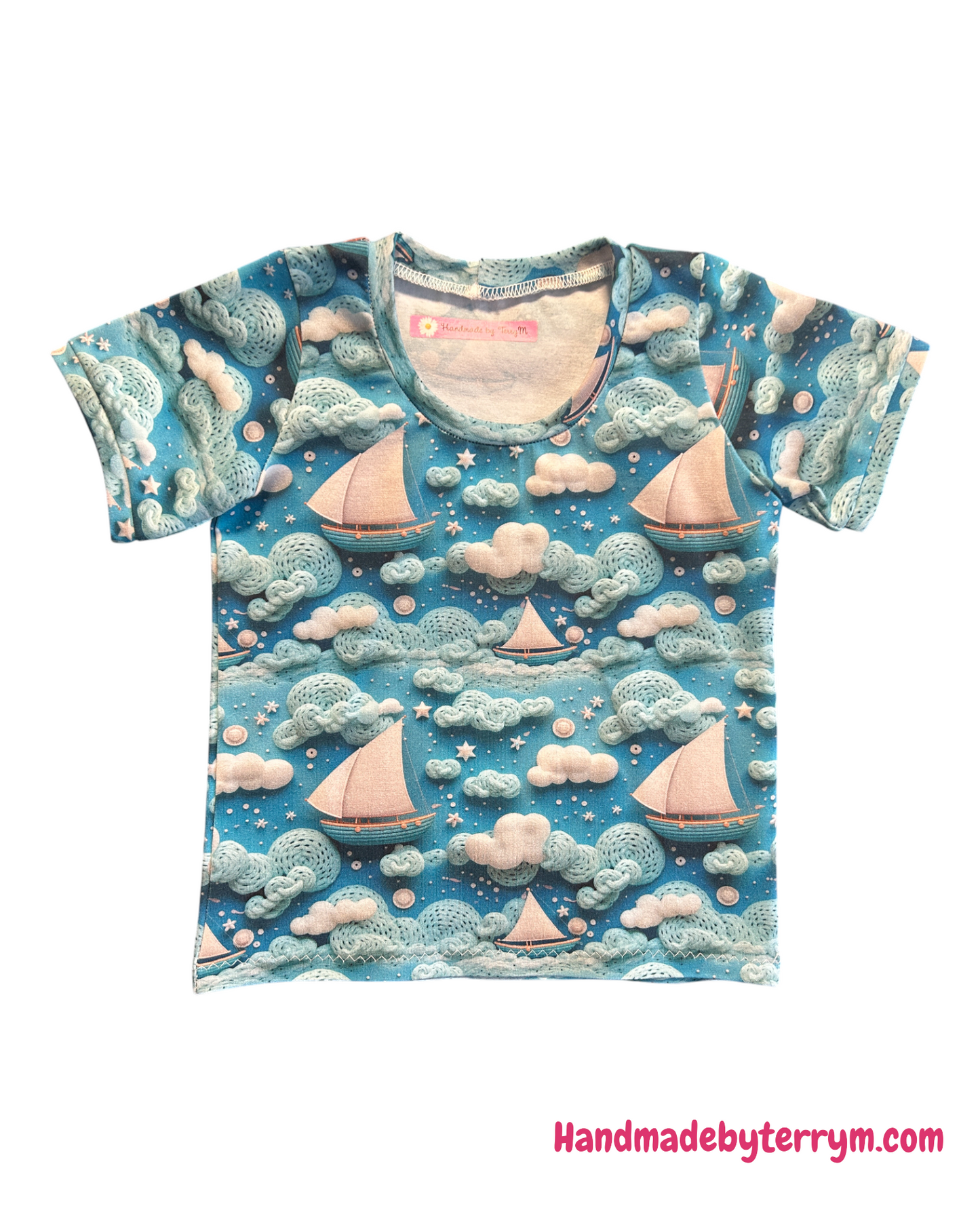 3D Sailing Boats Tshirt & Shorts Set - Size 1