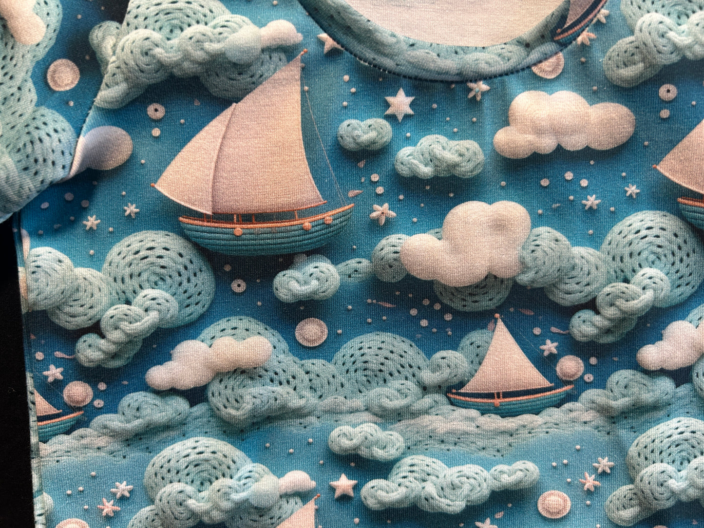 3D Sailing Boats Tshirt & Shorts Set - Size 1