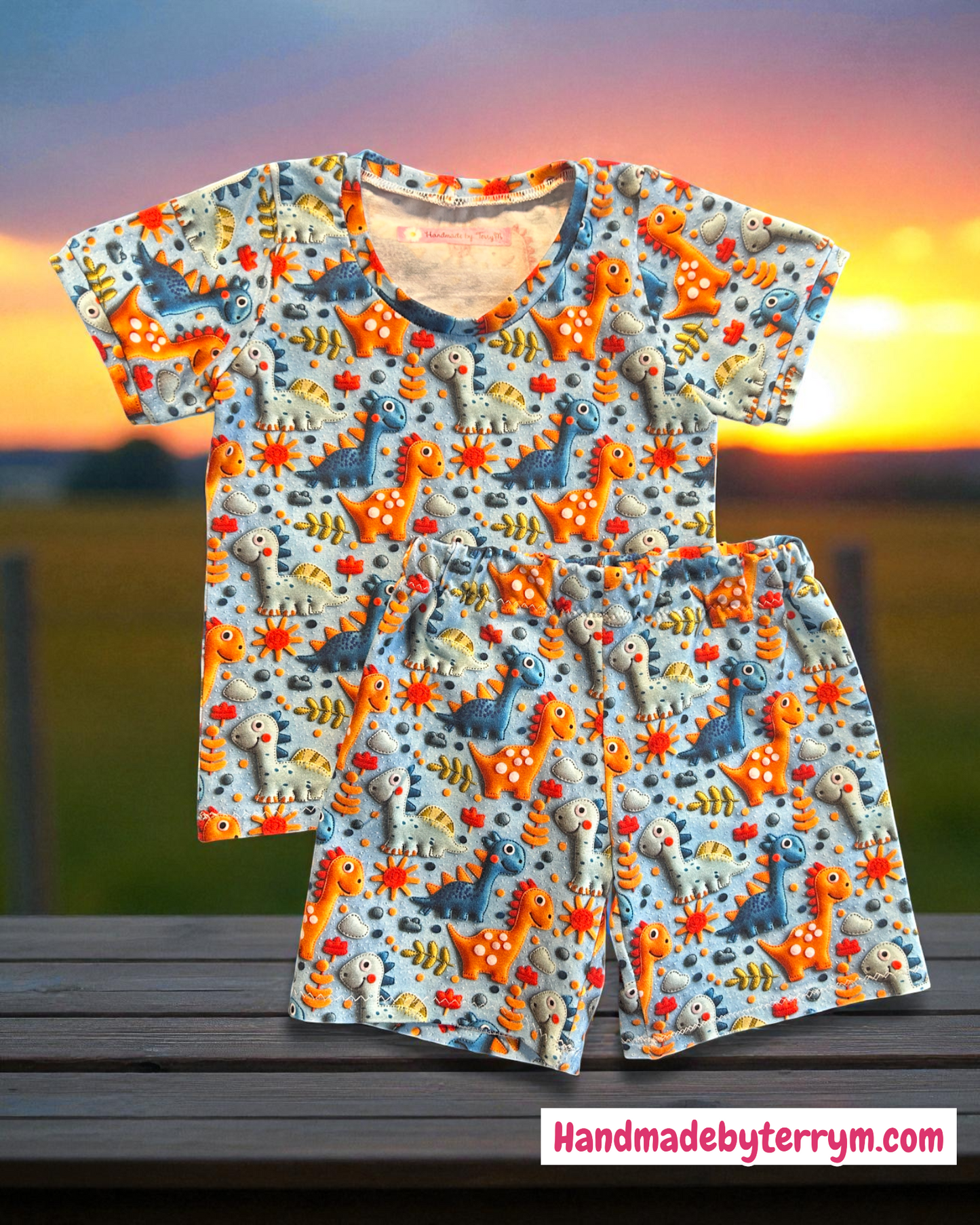 3D Dinosaur TShirt & Shorts Set - Size 1