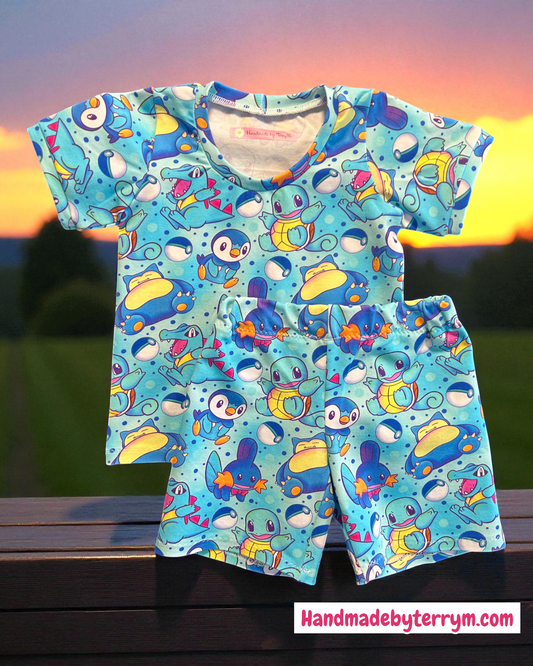 Blue Pokemon Tshirt & Shorts Set - Size 1