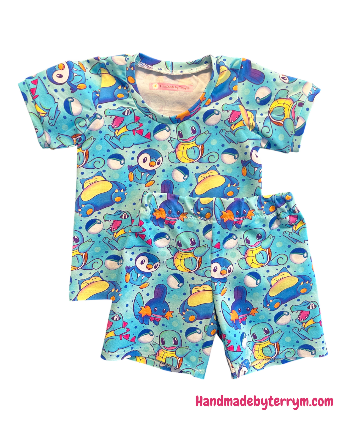 Blue Pokemon Tshirt & Shorts Set - Size 1