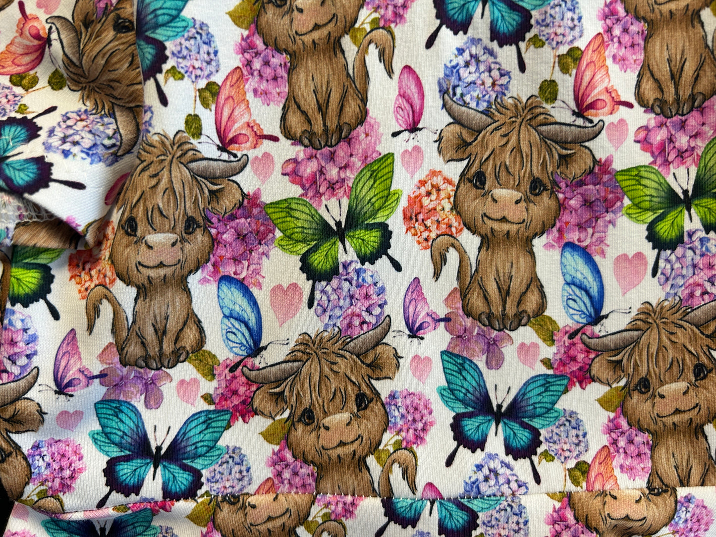 Highland Cows with Butterflies Dress - Size 2