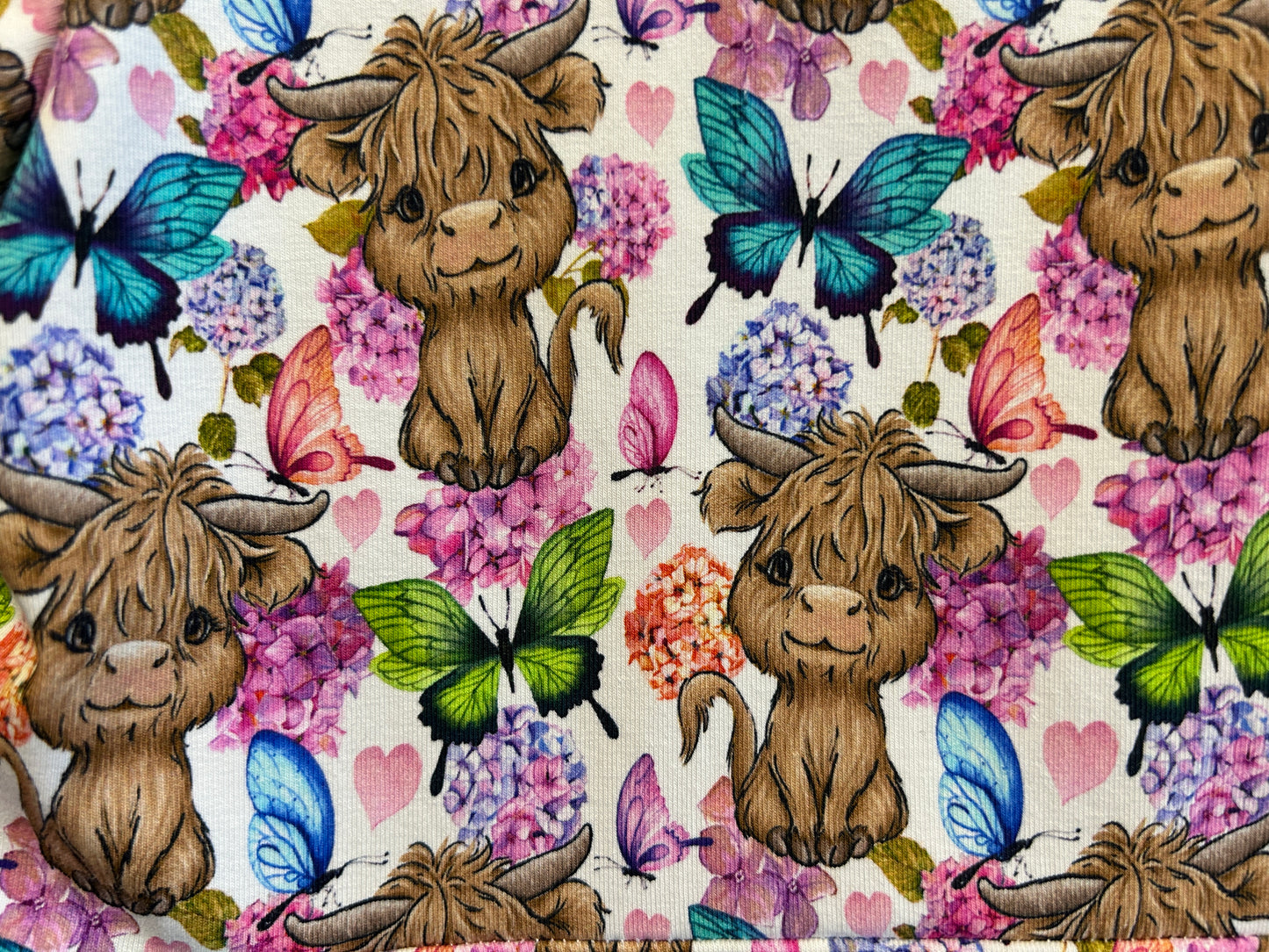 Highland Cow with Butterflies Dress - Size 5