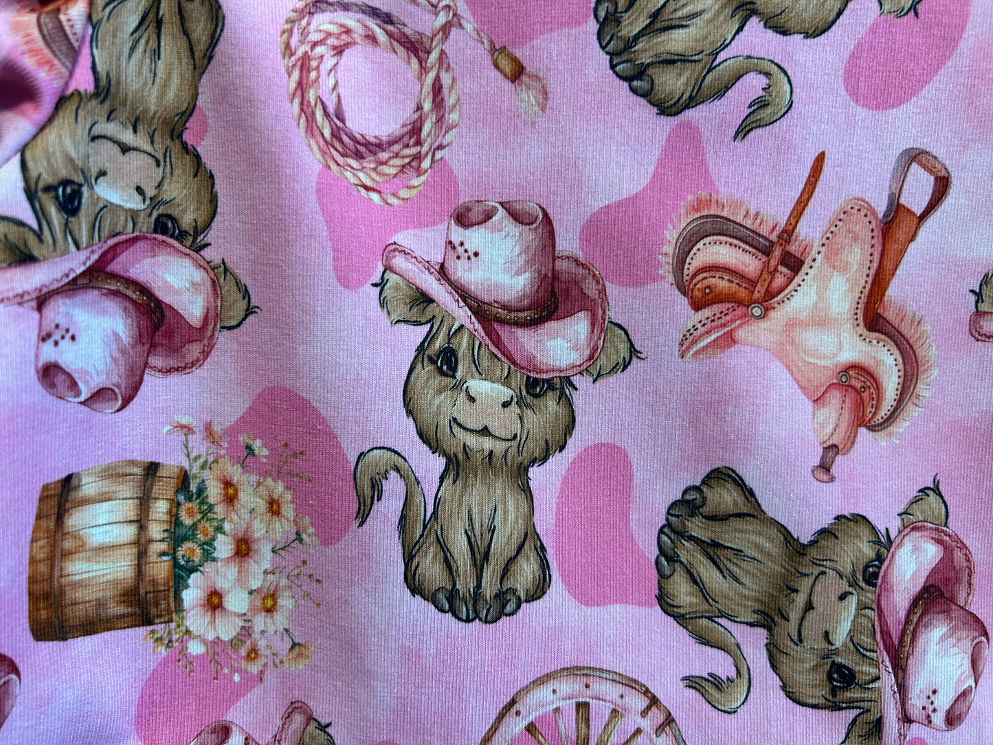 Cowgirl Highland Cow Dress - Size 5