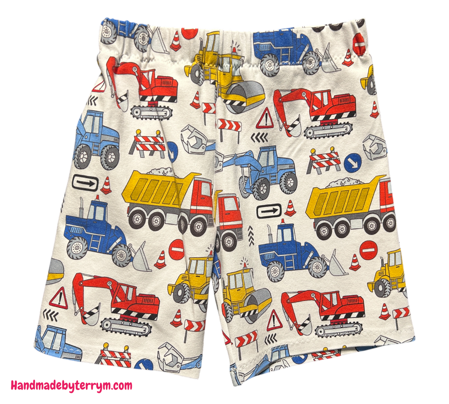 (1383) Excavator T-Shirt & Shorts Set - Size 2