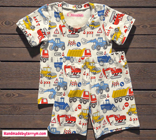 Excavator Tshirt & Shorts Set - Size 2
