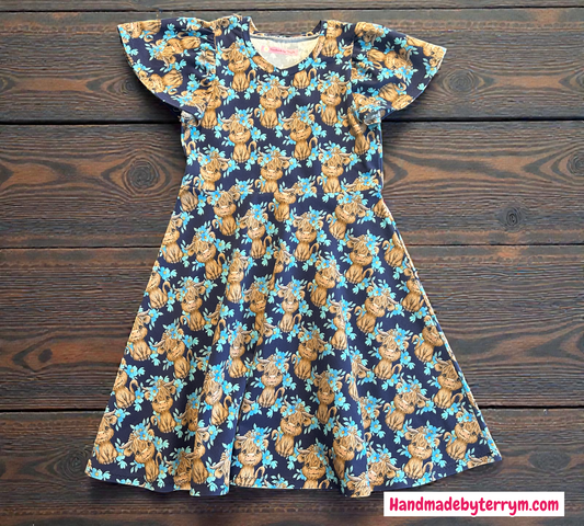 Highland Cow Dress - Size 7