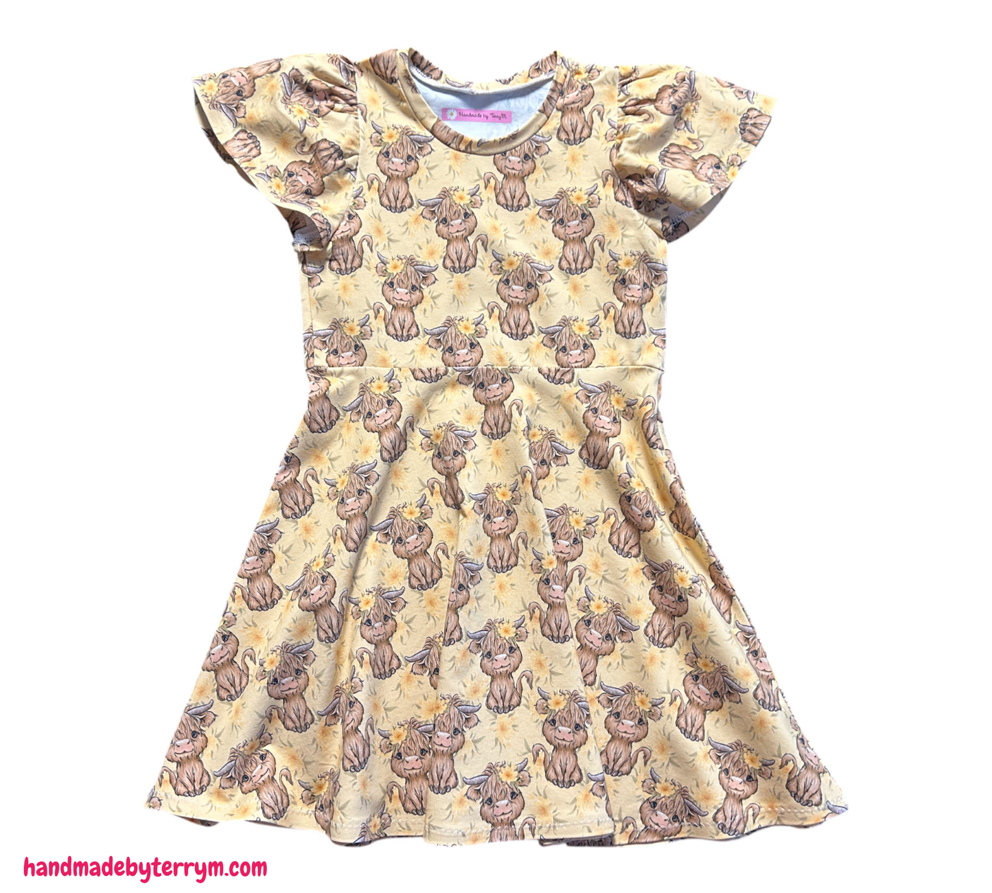 (1402) Highland Cow Dress - Size 6