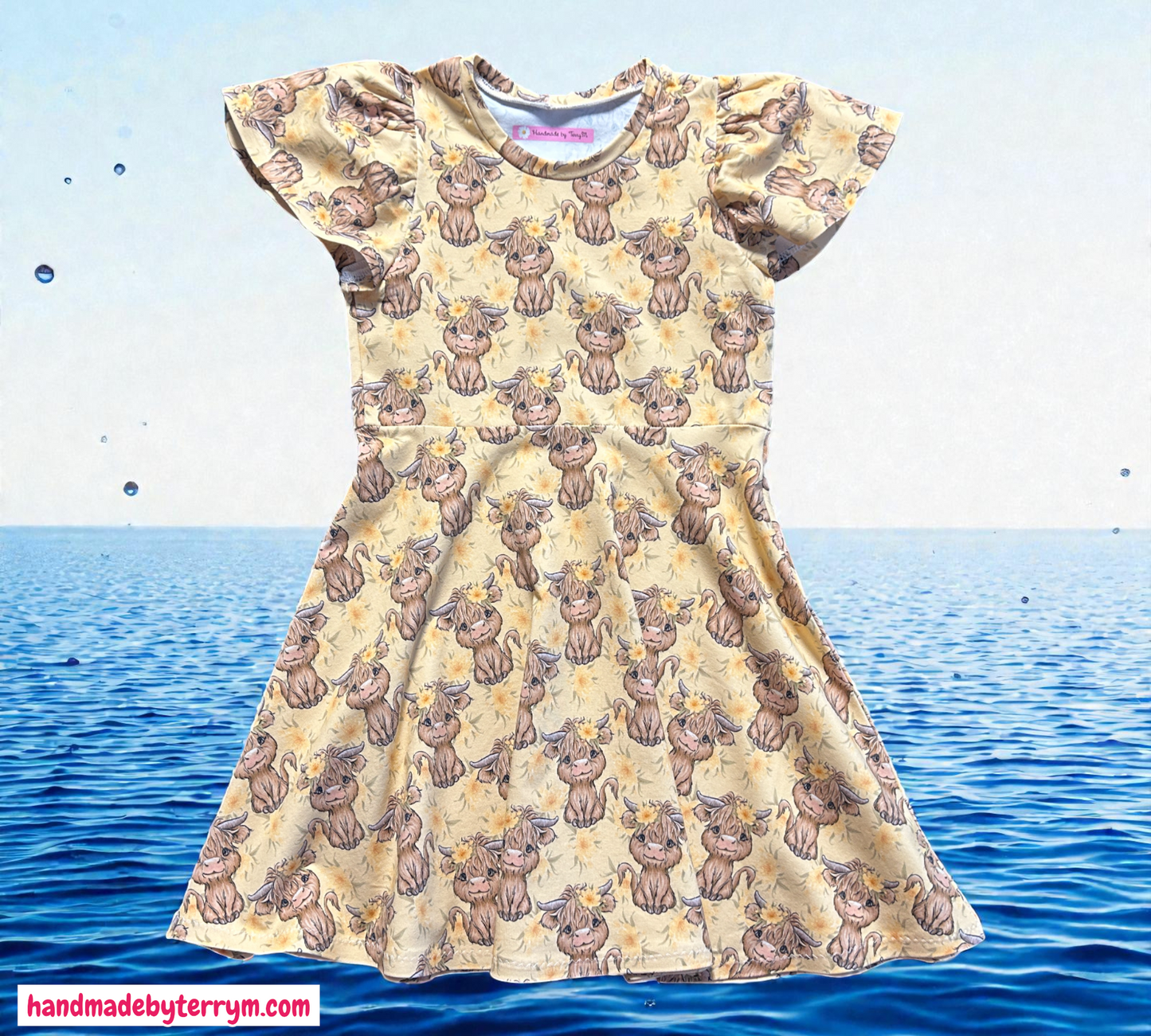 (1402) Highland Cow Dress - Size 6