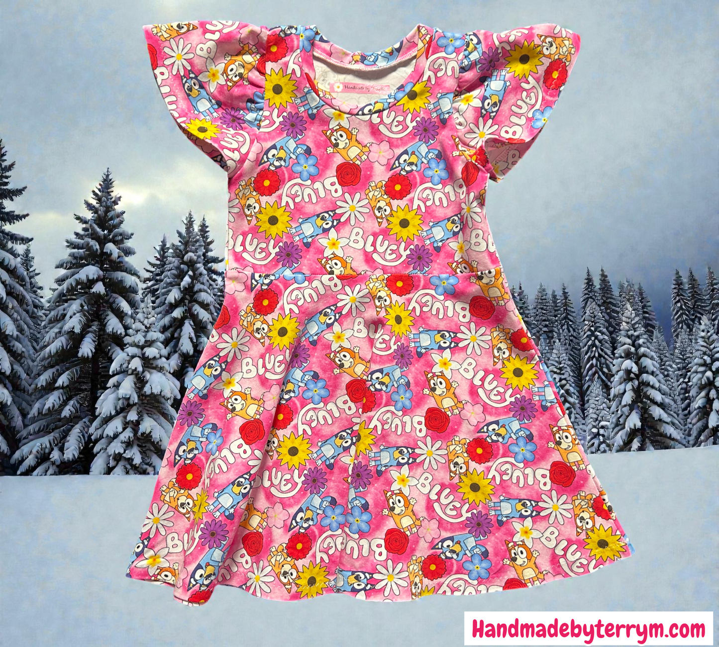 (1431) Blue Dog Dress - Size3