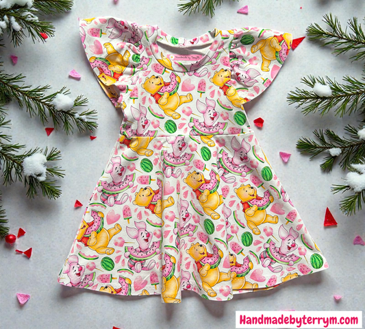 Watermelon Pooh Dress - Size 1