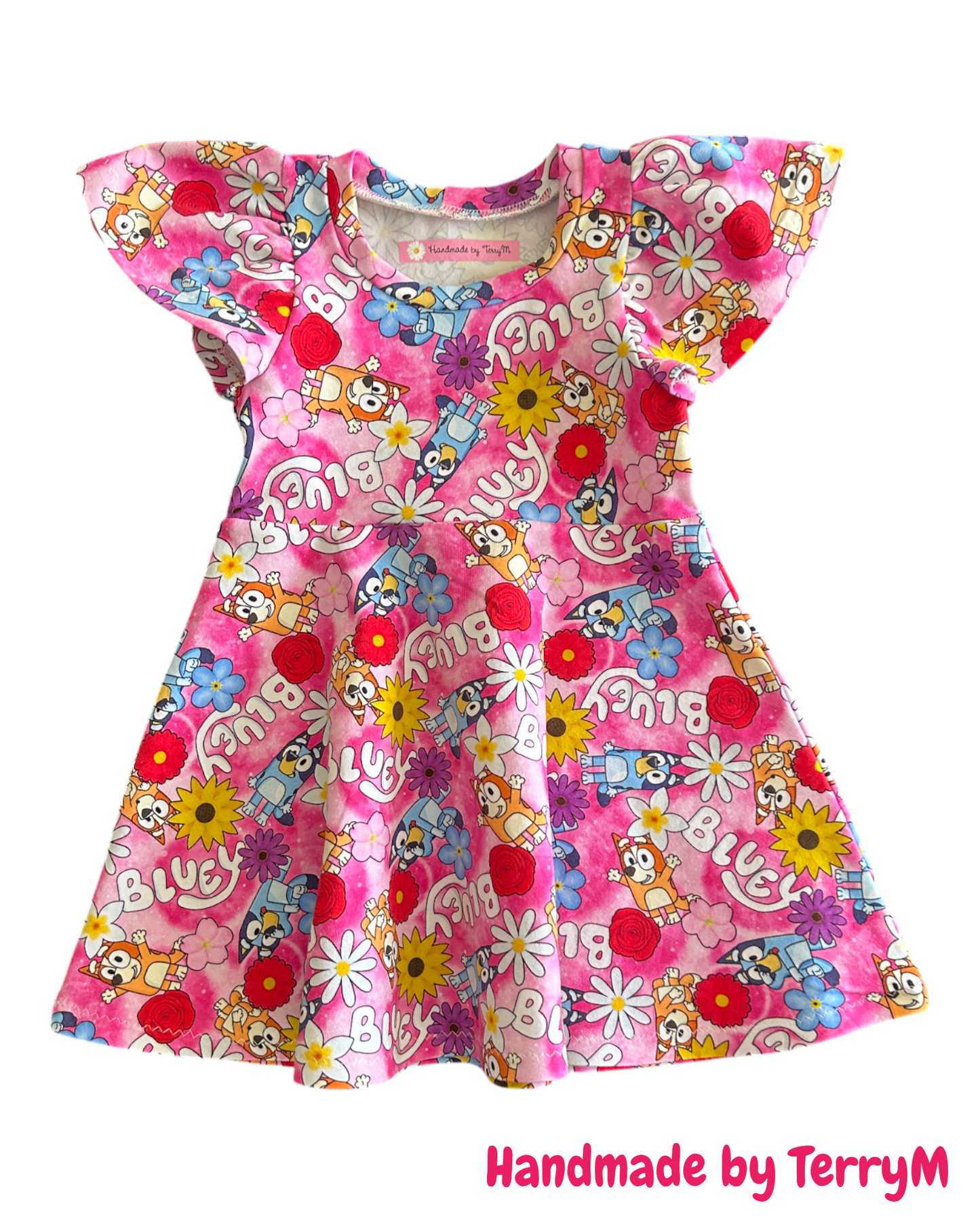 (1427) Blue Dog Dress - Size 1