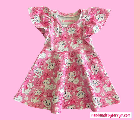 Sweet White Cat Dress - Size 1