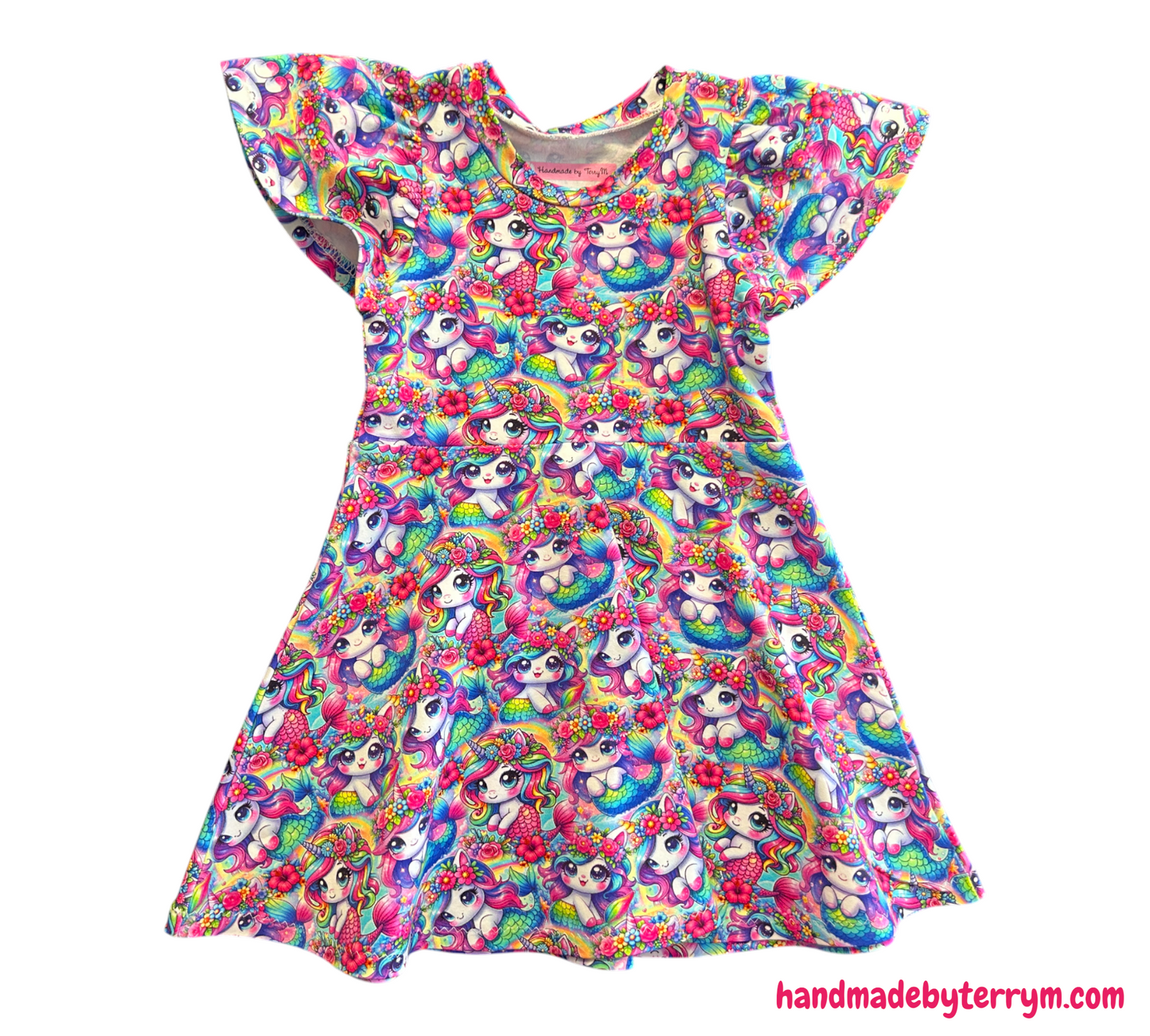 (1456) Mermaid Unicorn Dress - Size 2