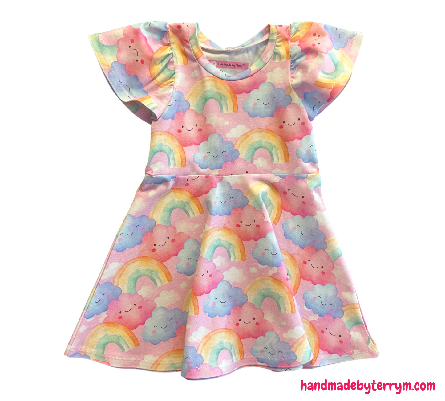 (1458) Rainbow Cloud Dress - Size 2