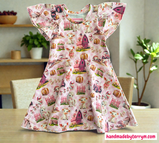 Pink Farm Dress - Size 3
