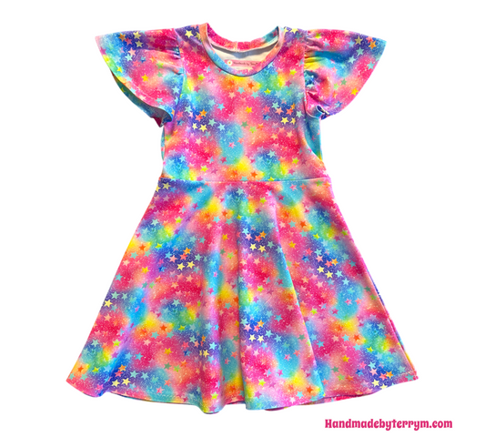Rainbow Stars Dress - Size 5