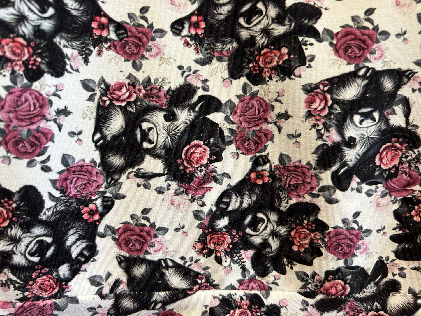 (1516) Rose Flower Cow Dress - Size 6