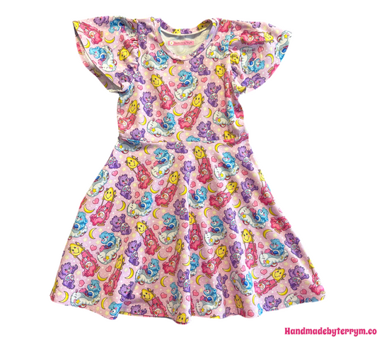 (1512) Colourful Bear Dress - Size 6