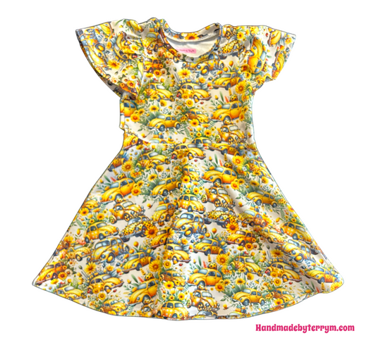 (1510) Yellow Beetle Dress - Size 6