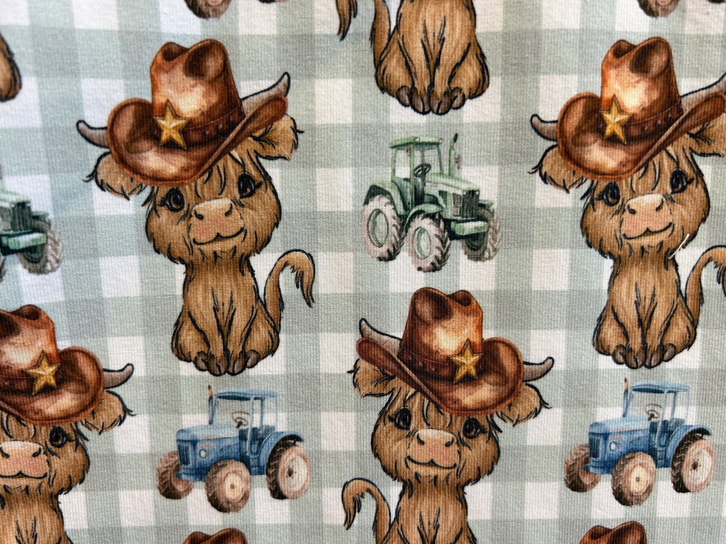 (1527) Cows & Tractors T-Shirt & Shorts Set - Size 2