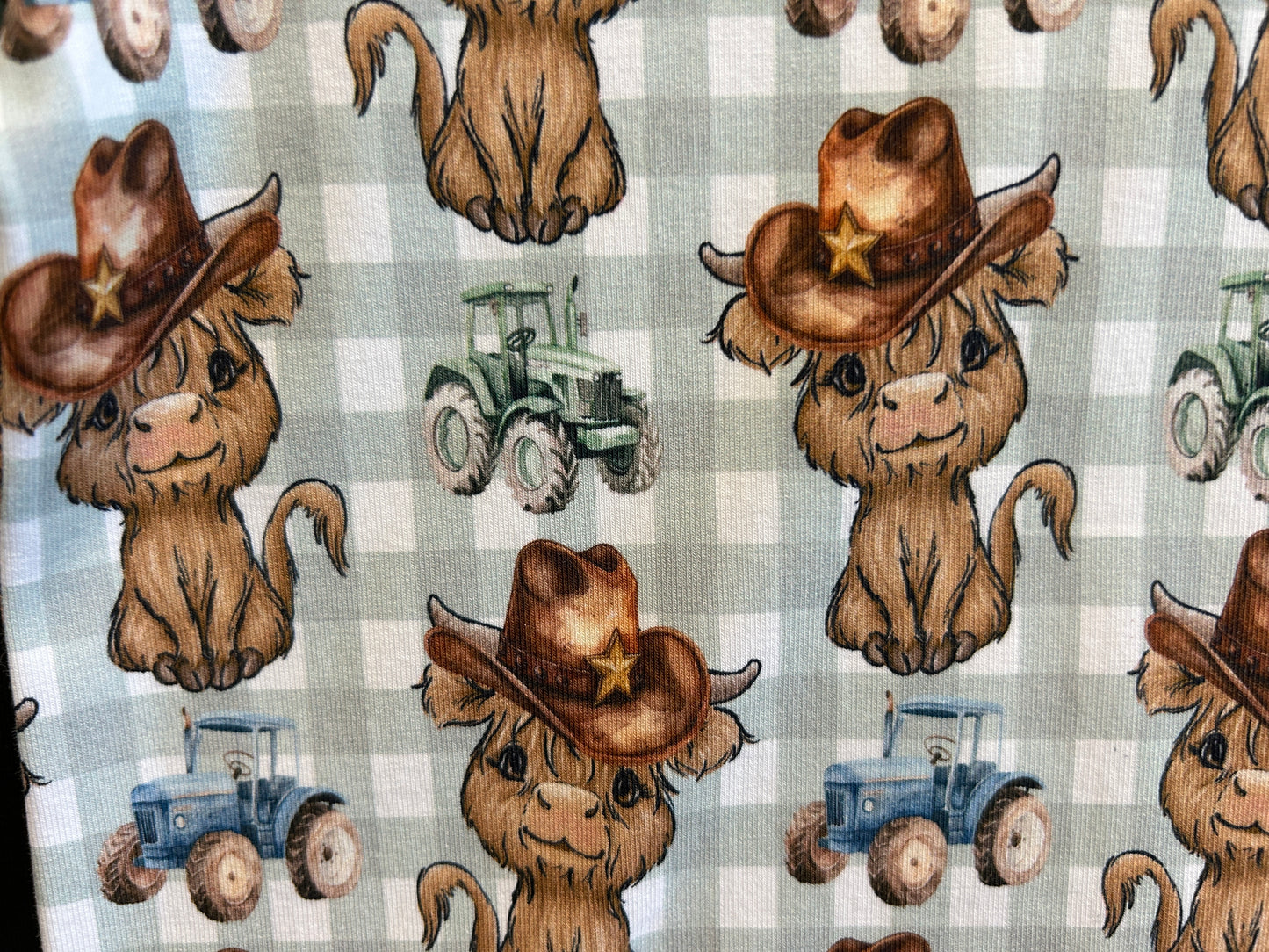 (1524) Cows & Tractors T-Shirt & Shorts Set - Size 1