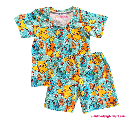 (1521) Pocket Monster T-Shirt & Shorts Set - Size 1