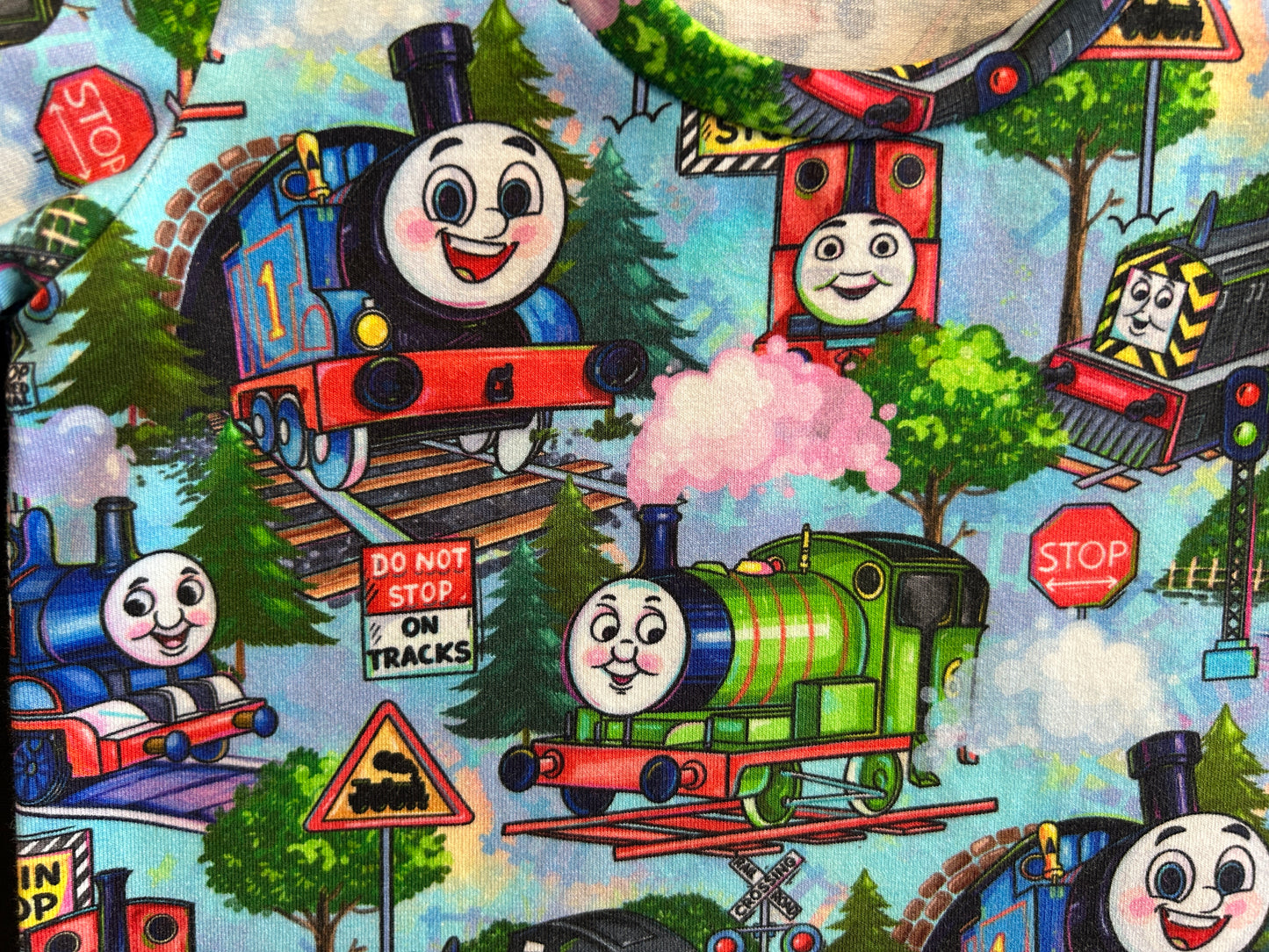 (1538) Character Trains T-Shirt & Shorts Set - Size 2