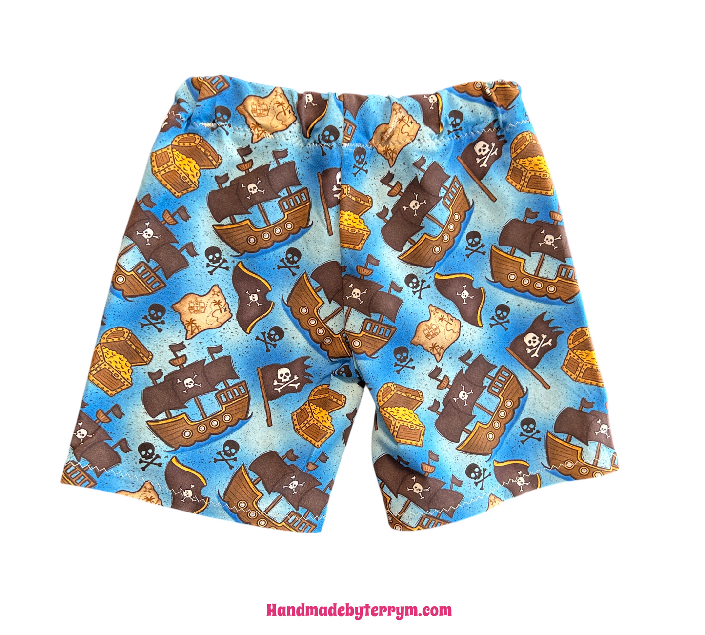 (1534) Pirate Ships T-Shirt & Shorts Set - Size 2