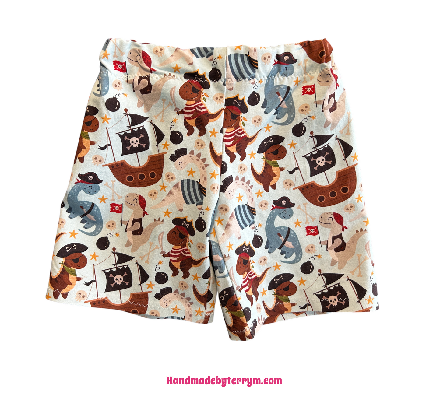 (1532) Pirate Dinosaurs T-Shirt & Shorts Set - Size 2