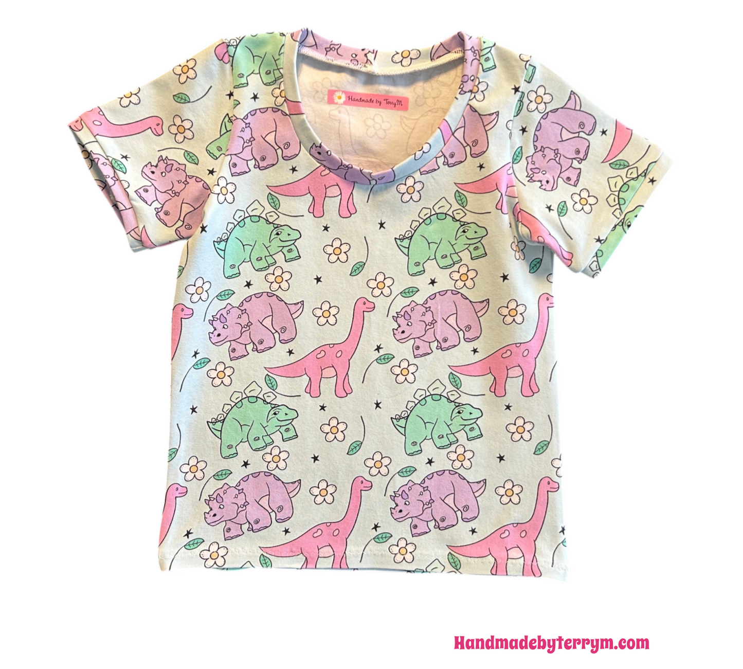 (1544) Coloured Dinosaurs T-Shirt & Shorts Set - Size 3