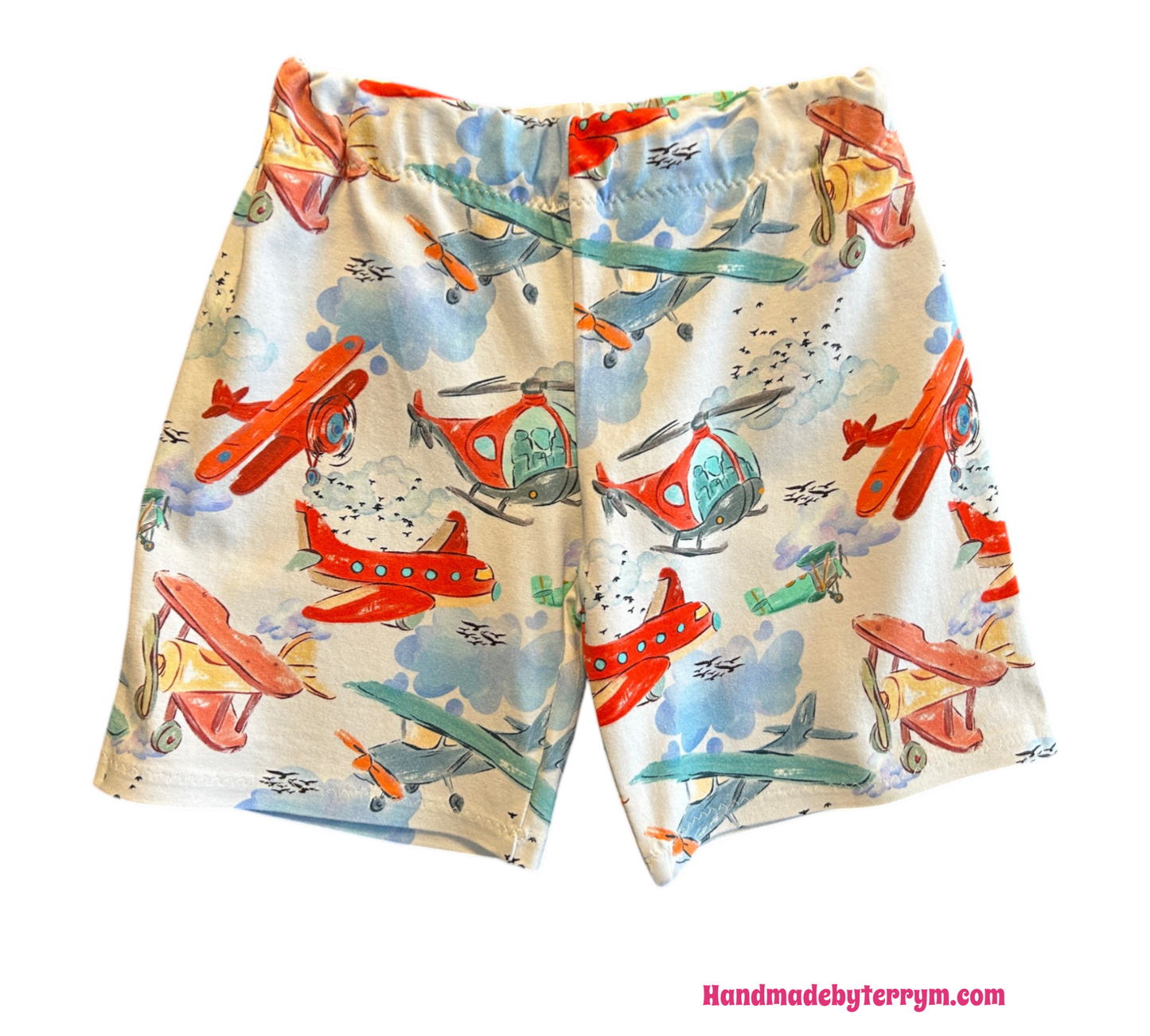 (1548) Helicopter & Planes T-Shirt & Shorts Set - Size 3