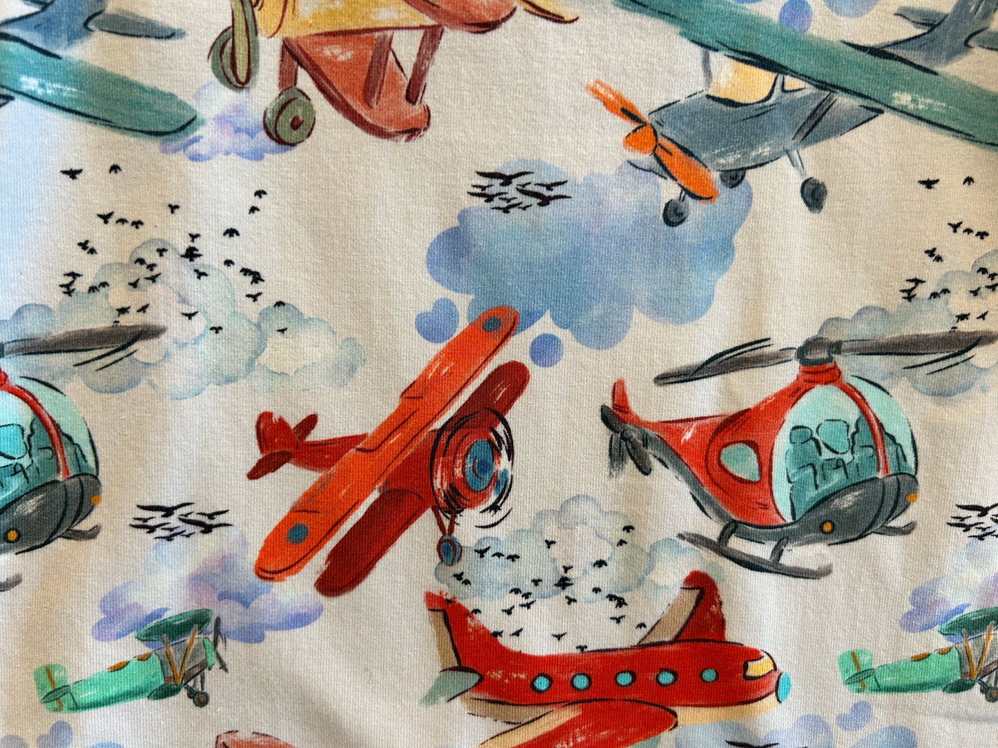 (1548) Helicopter & Planes T-Shirt & Shorts Set - Size 3