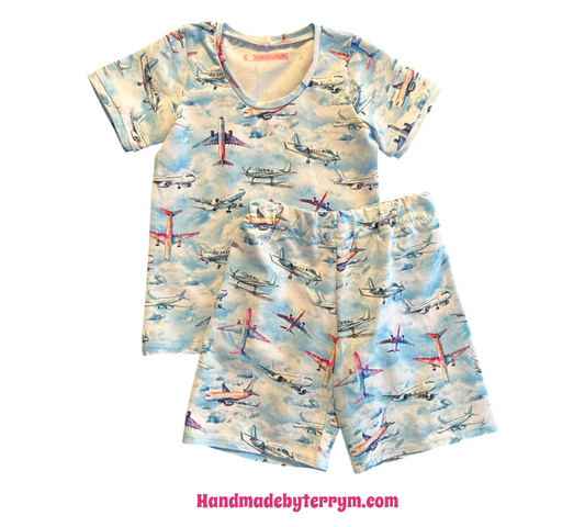 (1567) Aeroplane T-Shirt & Shorts Set - Size 5