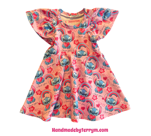 (1574) Alien I love you Dress - Size 1
