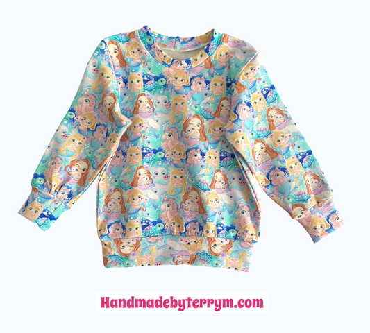 (1593) Cute Mermaid Jumper - Size 2