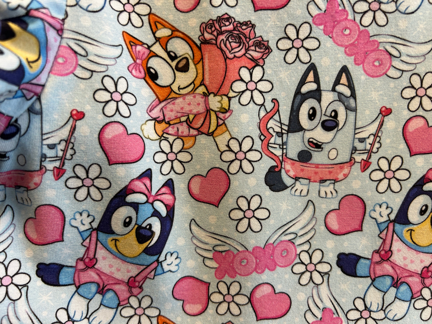 (1606) Blue Dog Hearts Dress - Size 3