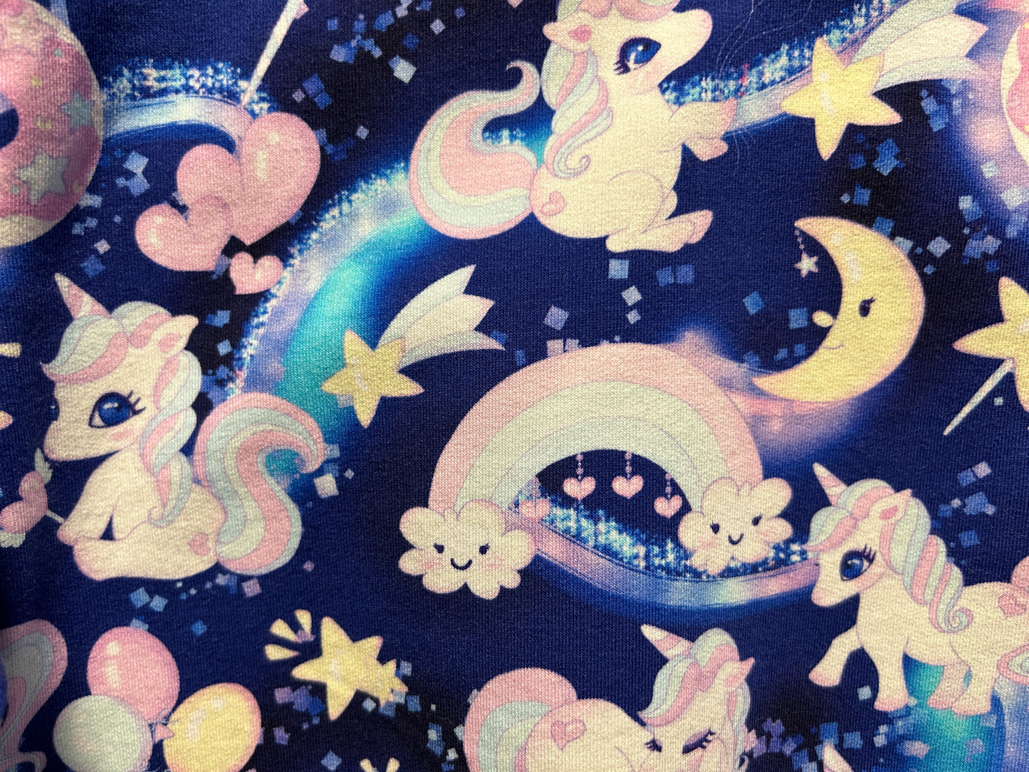 (1614) Unicorn & Hearts Jumper - Size 2