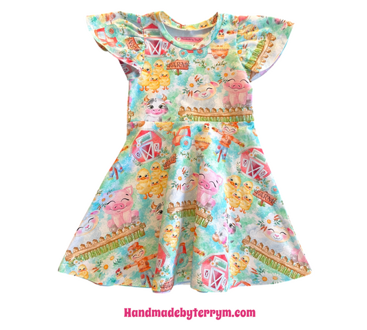 (1624) On the Farm Dress - Size 4