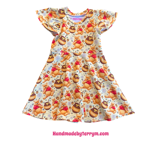 (1623) Cute Bear Dress - Size 4